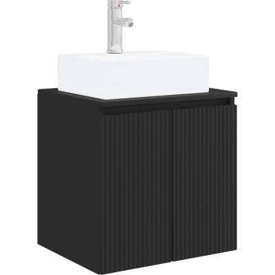 vidaXL Монтирана на стена мивка и тоалетка Черно 49, 5 x 41 x 62, 5 см (890413)