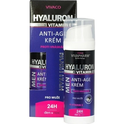 Vivaco Anti-age hydratační krém hyaluron a Vitamin E 50 ml