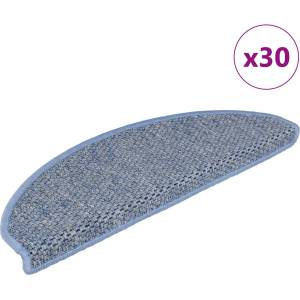 vidaXL Самозалепващи стелки за стълби вид сизал 30 бр 65x21x4 см сини (3365874)