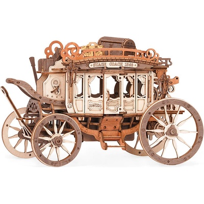 ROKR Drevené mechanické 3D puzzle Dostavník 199 ks