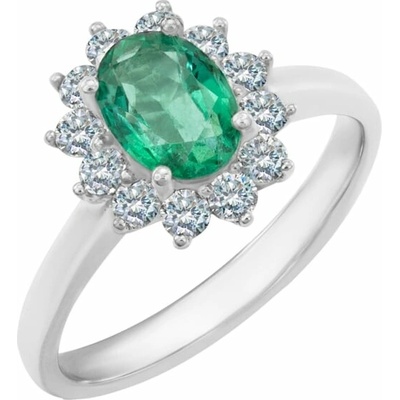 Eppi zásnubní prsten se smaragdem a diamanty Fedel R32868
