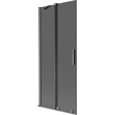 Mexen Velar двукрилен разтегателен параван за вана 80 x 150 cm, графит, четкано оръдейно сиво - 896-080-000-41-66 (896-080-000-41-66)