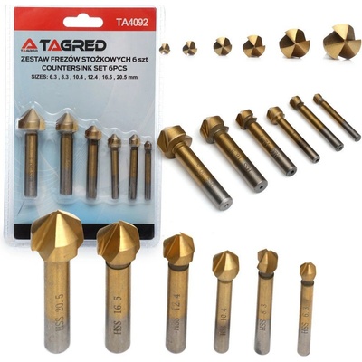 TAGRED Sada záhlubníků Titan 6.3 - 20.5 mm, 6 ks TA4092 – Zboží Dáma