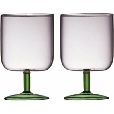 Lyngby Glas Torino sklenice na víno Růžové zelené 2 x 300 ml