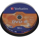 Médiá na napaľovanie Verbatim DVD-R 4,7GB 16x, 10ks