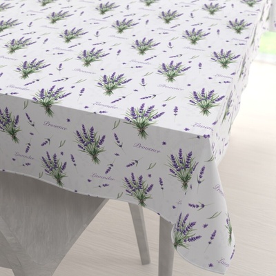 Biante Dekoračný obdĺžnikový obrus Rongo RGP-508 Vetvičky levandúľ Provence na bielom 50x100 cm