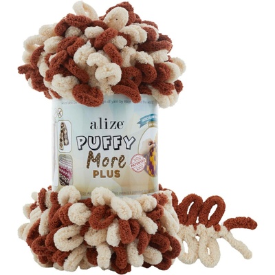 Alize příze Puffy More Plus 8010 béžová, hnědá