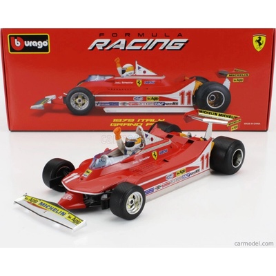 Bburago Ferrari F1 312t4 Short Tail N 11 Winner Monaco Gp Jody Scheckter with Pilot 1979 World Champion Red 1:18
