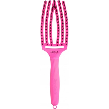 Kartáč Olivia Garden Fingerbrush Combo Medium ThinkPink Edition neonově fialový