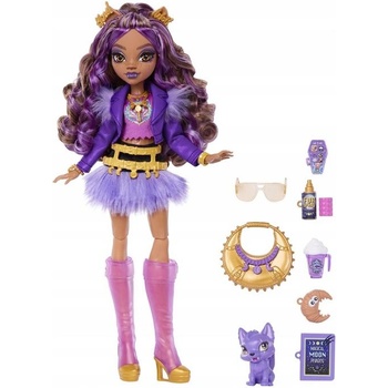 Monster High Кукла Monster High - Clawdeen Wolf, с домашен любимец, 28 cm (JHK30)