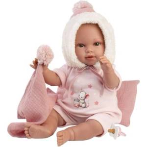 Llorens 63802 NEW BORN - реалистична бебешка кукла със звуци и меко текстилно тяло (4-63802)