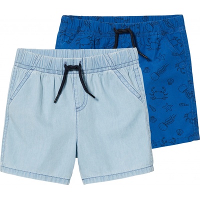 lupilu chlapecké kraťasy s BIO bavlnou 2 kusy světle modrá / tmavě modrá