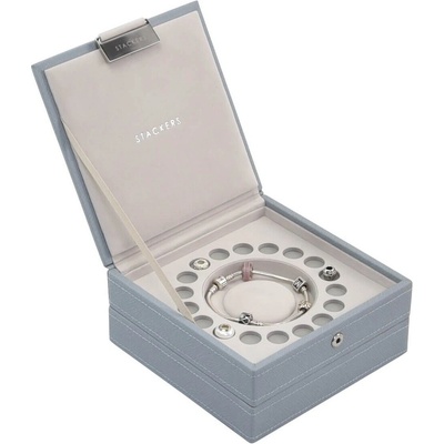 Stackers Ковчеже за гривни и накити Stackers двойно сивкавосиньо (73887)