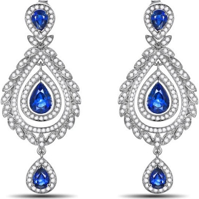 Eppi Luxusné zafírové náušnice s diamantmi Drewy E32469