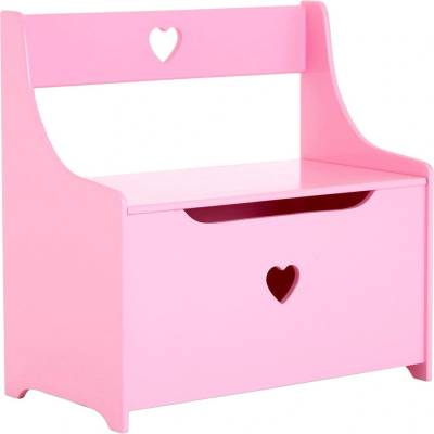 Premier Housewares Розово детско шкафче с пейка 60x62x34 cm Pink Heart - Premier Housewares (2404839)