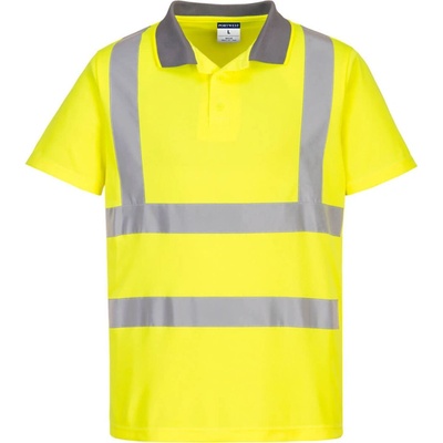 Portwest polokošile EC10 Eco Hi-Vis S/S polo krátký rukáv reflexní žltá 4XL
