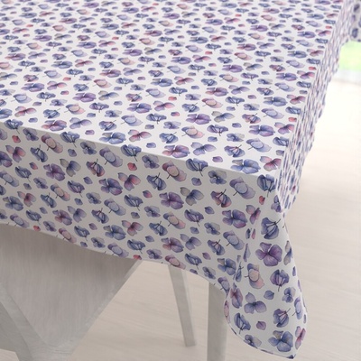 Biante Dekoračný obdĺžnikový obrus Porto PRT-024 Modré okvetné lístky na bielom 50x100 cm