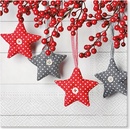 TaT servítky Gray-Red Stars 33x33cm