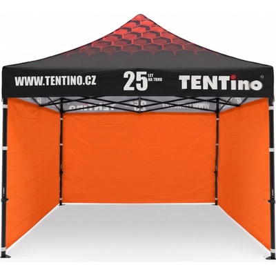 TENTino PROMO 3x3 m STEEL s potlačenou STRECHOU 6A - ORANŽOVÁ, konstrukce + střecha TENTino + 3x boční strana