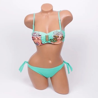 Дамски бански в ментов цвят с картинки