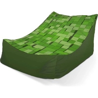 Sablio Sedací vak Lounge Green Blocks 3D 120 x 100 x 80 cm