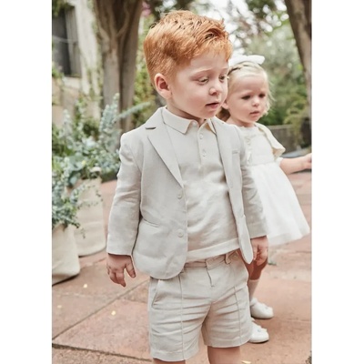 Mayoral Бермуди лен елегантни в кремав цвят за мини момче Майорал
