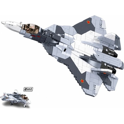Sluban B0986 Prúdové stíhacie lietadlo Su-57 2 v 1