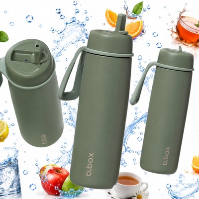 b.box Nerezová termofľaša so slamkou 690 ml Olive