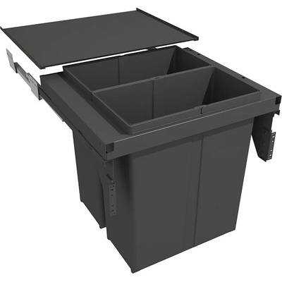 Gollinucci Sorter 580 EVO, 600 mm, 2 x 40 l, šedá, vrátane výsuvu a veka