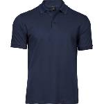 TEE JAYS tj1405 / Мъжка еластична поло тениска от плътен памук - тъмносиня 5xl (18140500315)