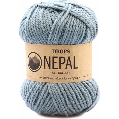 Drops Nepal Uni 7139 šedozelená