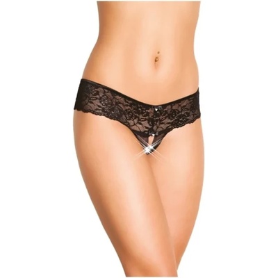Прашки без дъно със секси панделка, черни - G-String 2403 S/M (SLC0240316)
