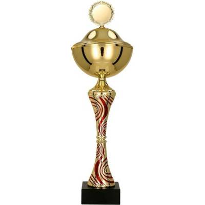 Kovový pohár s poklicí Zlato-červený 32 cm 12 cm