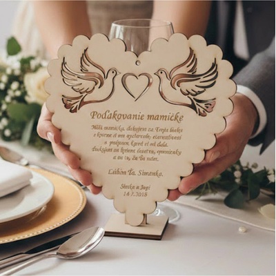 LYMFY | Poděkování rodičům 2v1 holubice | přírodní dřevo – Zboží Dáma