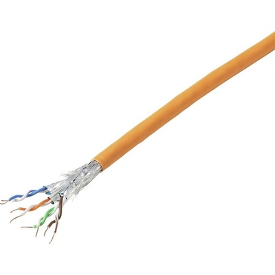 Tru Components CAT 7a S/FTP 4 x 2 x 0.26 mm² Certifikované CPR-Dca 305m oranžový