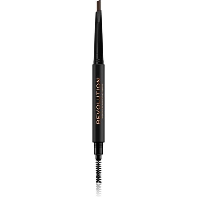 Makeup Revolution Duo Brow Definer прецизен молив за вежди цвят Medium Brown 0, 25 гр