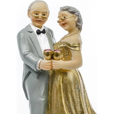 PartyDeco Svatební figurka Zlatá svatba – Zboží Dáma