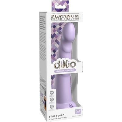 Dillio Platinum Slim Seven fialové, dildo s prísavkou 19,7 x 3,6 cm