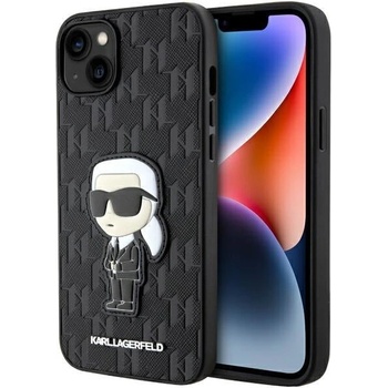 KARL LAGERFELD Кейс Karl Lagerfeld KLHCP14MSAKHPKK за iPhone 14 Plus 6.7"", черен / черен, Saffiano Monogram Ikonik (KF001593-0)