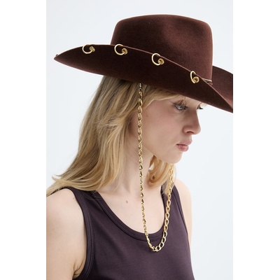 LE SH KA headwear LE SH KA капела с широка периферия дамска от вълна Brown Cowboy (BrownCowboy)