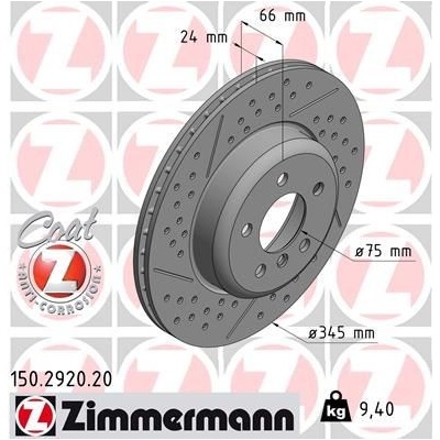 Brzdový kotúč ZIMMERMANN COAT Z 150.2920.20