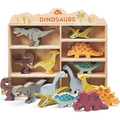 Tender Leaf Toys drevené prehistorické zvieratá na poličke 24 ks Dinosaurs set