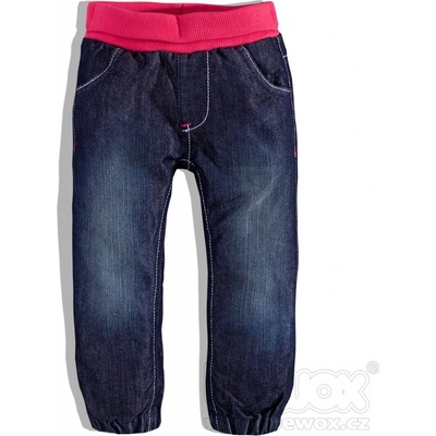 Dirkje dojčenské dievčenské zateplené džínsy, tmavomodrá jeans