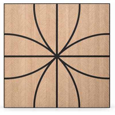 Takoy Samolepiaci dizajnový panel na stenu imilio Clover 60x60 dub sonoma na čiernom podklade-HT-01775 | 60 x 60 cm