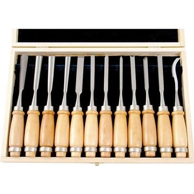 Dláta rezbárske Cr-V, 12-dielna sada, 200mm, HRC 58-60 EXTOL PREMIUM