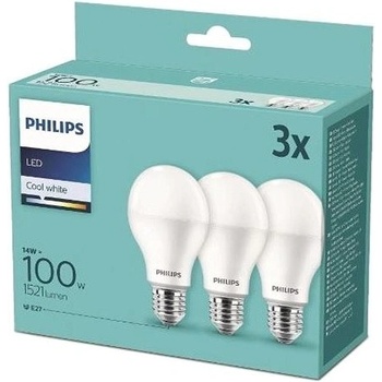 Philips LED 14 100 W, E27 4000 K, 3 ks