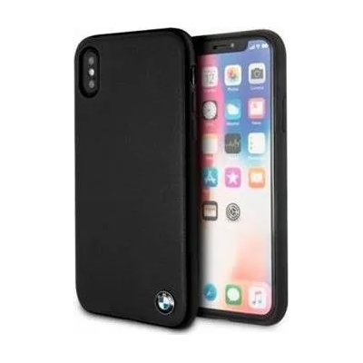 BMW Луксозен Кожен Калъф за iPhone XS/X, BMW Leather Case, Черен (BMHCPXGLSCBK)