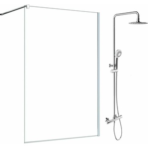 SanSwiss Комплект душ кабина SanSwiss Easy Walk-In хром 80x200 см и душ колона Omnires Y хром (STR4P0805007+Y1244X-6CR)