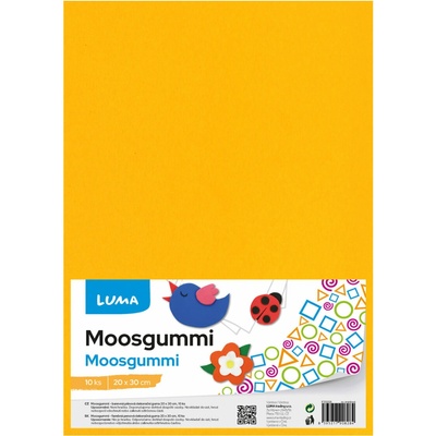 LUMA Moosgummi A4 světle oranžová - balení 10 ks