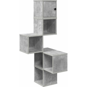 vidaXL Стенен ъглов рафт Бетонно сиво 48 x 48 x 120 см (8012231)